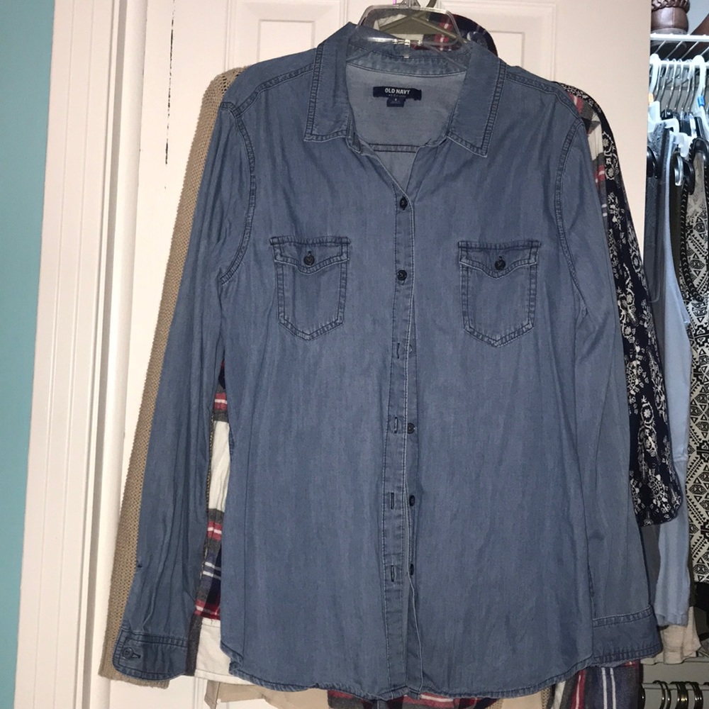 Denim button down